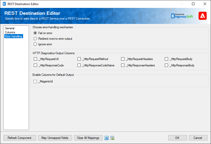 SSIS REST Magento / Adobe Commerce Destination - Error Handling